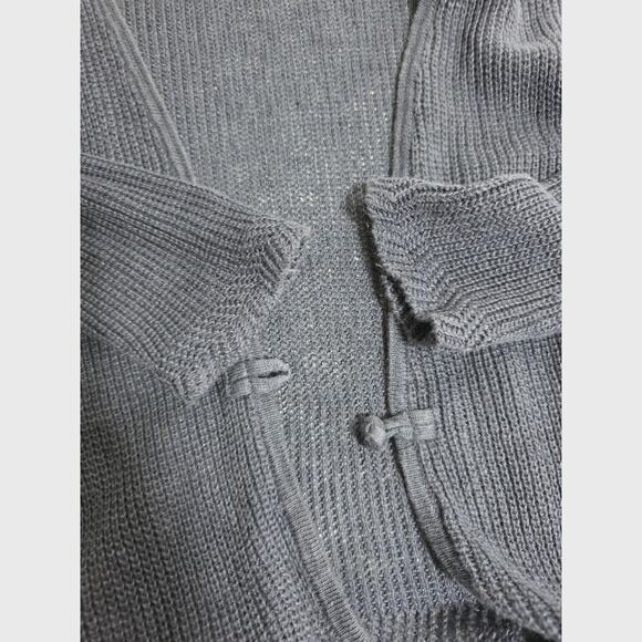 Lauren Ralph Lauren 100% Linen Peplum Cardigan Sweater Ruffle Blue Women’s Sz L - Picture 7 of 10
